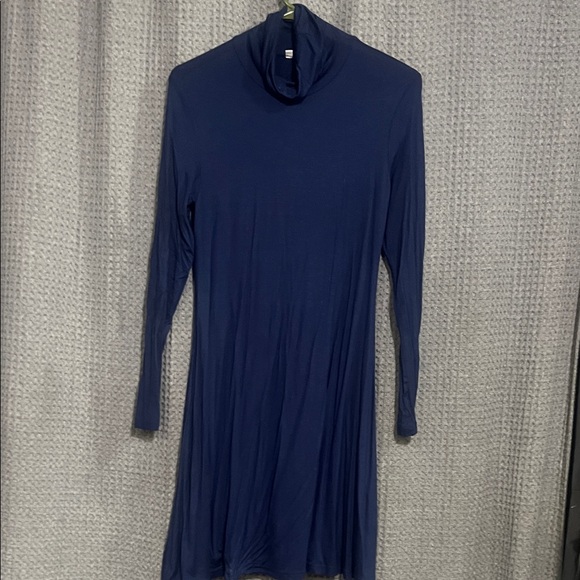 Dresses & Skirts - Elegant Navy Blue Turtleneck Dress/tunic